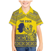 Niue Crab Personalised Family Matching Mermaid Dress and Hawaiian Shirt Niuean Hiapo Pattern LT9 Son's Shirt Gold - Polynesian Pride
