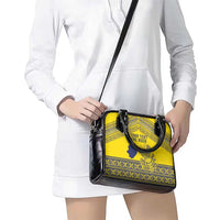 Niue Crab Personalised Shoulder Handbag Niuean Hiapo Pattern - Polynesian Pride