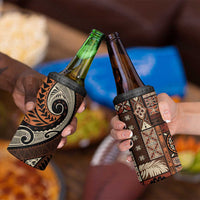 Vintage Samoa Siapo Mamanu 4 in 1 Can Cooler Tumbler Brown Samoan Tapa Motif LT9 - Polynesian Pride