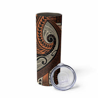 Vintage Samoa Siapo Mamanu Skinny Tumbler Brown Samoan Tapa Motif LT9 - Polynesian Pride