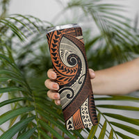 Vintage Samoa Siapo Mamanu Skinny Tumbler Brown Samoan Tapa Motif LT9 - Polynesian Pride