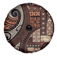 Vintage Samoa Siapo Mamanu Spare Tire Cover Brown Samoan Tapa Motif - Polynesian Pride