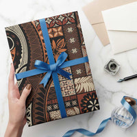 Vintage Samoa Siapo Mamanu Wrapping Paper Brown Samoan Tapa Motif - Polynesian Pride