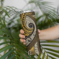 Vintage Samoa Siapo Mamanu Skinny Tumbler Gold Samoan Tapa Motif LT9 - Polynesian Pride