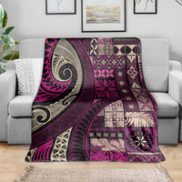 Vintage Samoa Siapo Mamanu Blanket Pink Samoan Tapa Motif - Polynesian Pride