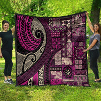 Vintage Samoa Siapo Mamanu Quilt Pink Samoan Tapa Motif - Polynesian Pride