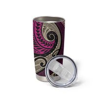 Vintage Samoa Siapo Mamanu Tumbler Cup Pink Samoan Tapa Motif - Polynesian Pride