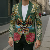 Hawaii Tiki Mask Personalized Blazer Mele Kalikimaka i Iulai!