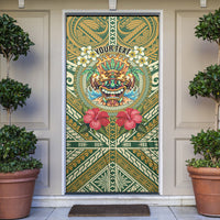 Hawaii Tiki Mask Personalized Door Cover Mele Kalikimaka i Iulai!