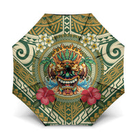 Hawaii Tiki Mask Umbrella Mele Kalikimaka i Iulai!