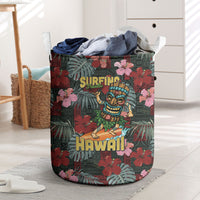 Hawaii Tiki Surfing Laundry Basket Mele Kalikimaka i Iulai!