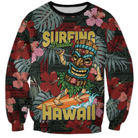Hawaii Tiki Surfing Sweatshirt Mele Kalikimaka i Iulai!