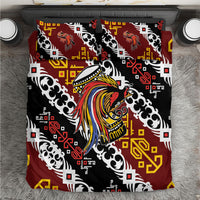 Papua New Guinea Bird Drum Bedding Set Papuan Batik Motif LT9 Black - Polynesian Pride