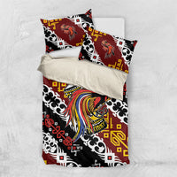Papua New Guinea Bird Drum Bedding Set Papuan Batik Motif LT9 US Twin 172cm x 218cm Black - Polynesian Pride