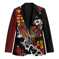 Personalised Papua New Guinea Bird Drum Blazer Papuan Batik Motif LT9 Unisex Black - Polynesian Pride