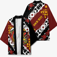 Personalised Papua New Guinea Bird Drum Kimono Papuan Batik Motif LT9 - Polynesian Pride