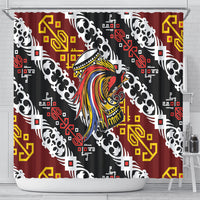 Papua New Guinea Bird Drum Shower Curtain Papuan Batik Motif LT9 - Polynesian Pride