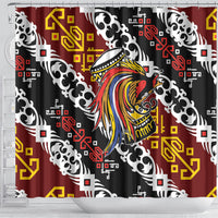 Papua New Guinea Bird Drum Shower Curtain Papuan Batik Motif LT9 - Polynesian Pride