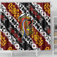 Papua New Guinea Bird Drum Shower Curtain Papuan Batik Motif LT9 - Polynesian Pride