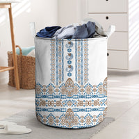 Papua New Guinea Bird Ethnic Laundry Basket Papuan Batik Inspired Pattern LT9 White - Polynesian Pride