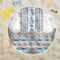 Papua New Guinea Bird Ethnic Beach Blanket Papuan Batik Inspired Pattern LT9 One Size 150cm White - Polynesian Pride
