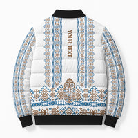 Personalised Papua New Guinea Bird Ethnic Bomber Puffer Jacket Papuan Batik Inspired Pattern LT9 - Polynesian Pride
