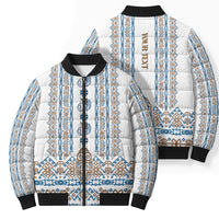Personalised Papua New Guinea Bird Ethnic Bomber Puffer Jacket Papuan Batik Inspired Pattern LT9 - Polynesian Pride