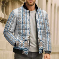 Personalised Papua New Guinea Bird Ethnic Bomber Puffer Jacket Papuan Batik Inspired Pattern LT9 - Polynesian Pride