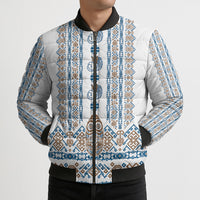 Personalised Papua New Guinea Bird Ethnic Bomber Puffer Jacket Papuan Batik Inspired Pattern LT9 - Polynesian Pride