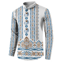 Personalised Papua New Guinea Bird Ethnic Button Sweatshirt Papuan Batik Inspired Pattern LT9 - Polynesian Pride