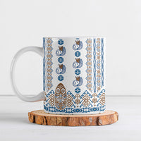 Papua New Guinea Bird Ethnic Ceramic Mug Papuan Batik Inspired Pattern LT9 White - Polynesian Pride