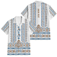 Personalised Papua New Guinea Bird Ethnic Family Matching Puletasi and Hawaiian Shirt Papuan Batik Inspired Pattern LT9 Dad's Shirt - Short Sleeve White - Polynesian Pride