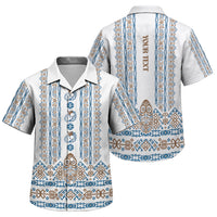 Personalised Papua New Guinea Bird Ethnic Family Matching Puletasi and Hawaiian Shirt Papuan Batik Inspired Pattern LT9 Son's Shirt White - Polynesian Pride