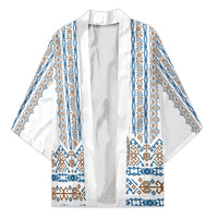 Personalised Papua New Guinea Bird Ethnic Kimono Papuan Batik Inspired Pattern LT9 Unisex White - Polynesian Pride