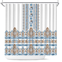 Papua New Guinea Bird Ethnic Shower Curtain Papuan Batik Inspired Pattern LT9 White - Polynesian Pride