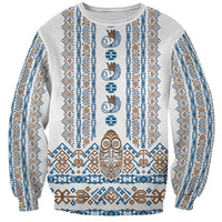 Personalised Papua New Guinea Bird Ethnic Sweatshirt Papuan Batik Inspired Pattern LT9 Unisex White - Polynesian Pride