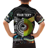 Personalised New Zealand and Australia Family Matching Off Shoulder Maxi Dress and Hawaiian Shirt Maori Mix Aboriginal Art Style LT9 - Polynesian Pride