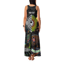 Personalised New Zealand and Australia Family Matching Tank Maxi Dress and Hawaiian Shirt Maori Mix Aboriginal Art Style LT9 - Polynesian Pride