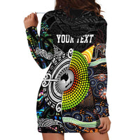 Personalised New Zealand and Australia Hoodie Dress Maori Mix Aboriginal Art Style LT9 - Polynesian Pride