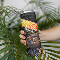 Personalised New Zealand and Australia Skinny Tumbler Maori Mix Aboriginal Art Style LT9 - Polynesian Pride