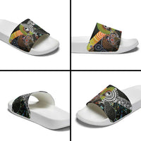 Australia New Zealand Personalised Slide Sandals Maori Aboriginal Art Style - Polynesian Pride