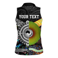 Personalised New Zealand and Australia Women Sleeveless Polo Shirt Maori Mix Aboriginal Art Style LT9 - Polynesian Pride