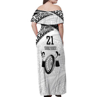 Custom Fiji Rugby Pacific Family Matching Off Shoulder Maxi Dress and Hawaiian Shirt Polynesian Palm Tattoo LT9 - Polynesian Pride