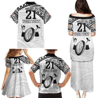 Custom Fiji Rugby Pacific Family Matching Puletasi and Hawaiian Shirt Polynesian Palm Tattoo LT9 - Polynesian Pride