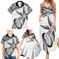 Custom Fiji Rugby Pacific Family Matching Summer Maxi Dress and Hawaiian Shirt Polynesian Palm Tattoo LT9 - Polynesian Pride