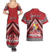 Personalised Tonga Rugby Pacific Couples Matching Summer Maxi Dress and Hawaiian Shirt Ikale Tahi Sipi Tau LT9 - Polynesian Pride