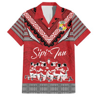 Personalised Tonga Rugby Pacific Family Matching Long Sleeve Bodycon Dress and Hawaiian Shirt Ikale Tahi Sipi Tau LT9 Dad's Shirt - Short Sleeve Red - Polynesian Pride
