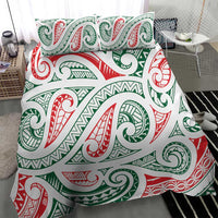 New Zealand Kowhaiwhai Christmas Bedding Set Traditional Maori Koru Pattern - Polynesian Pride
