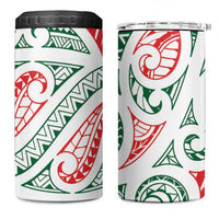 New Zealand Kowhaiwhai Christmas 4 in 1 Can Cooler Tumbler Traditional Maori Koru Pattern LT9 One Size: 16 oz White - Polynesian Pride