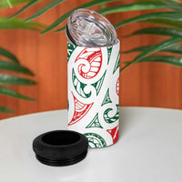 New Zealand Kowhaiwhai Christmas 4 in 1 Can Cooler Tumbler Traditional Maori Koru Pattern LT9 - Polynesian Pride
